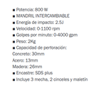 Rotomartillo sdsplus 650 w 1.7 j Total (th306236-4)