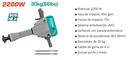 Martillo demoledor hex 2200w 75j  Total Industrial  (th220502-4) 