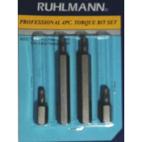 Juego de puntas torx 4 piezas t30 y t40 (011003) ruhlmann