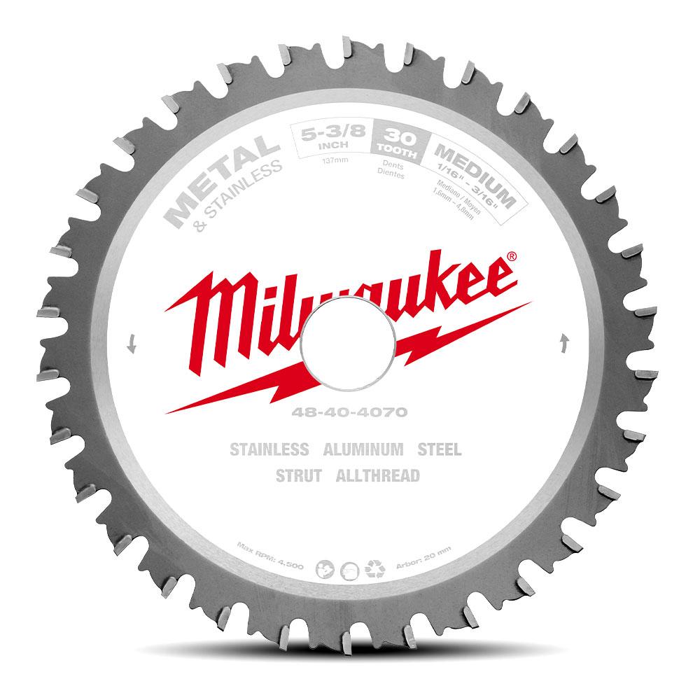 Hoja de sierra circular 5 3/8" z:30 metal Milwaukee (48404070)