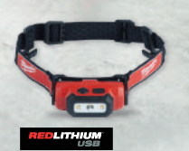 Linterna vincha led recargable usb 2111-21 milwaukee