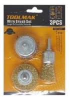 Cepillos copa Kit 3 pcs para p/talad.  toolmak (tmk19435)