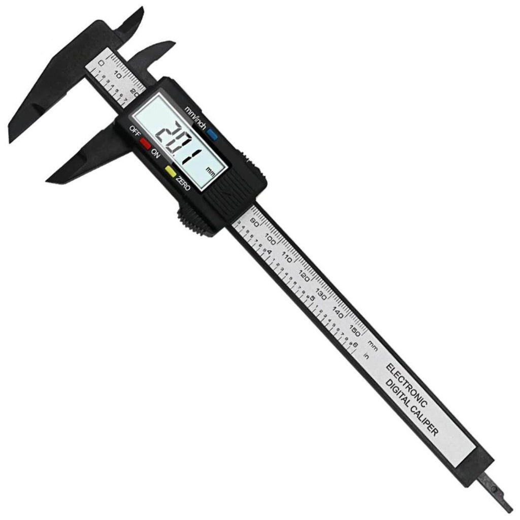 Calibre 150 mm digital de fibra de carbono ruhlmann (ru47025)