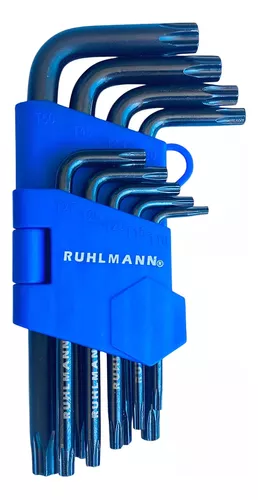 Juego llaves torx tipo l 9 piezas largas ruhlmann  (ru30601) 