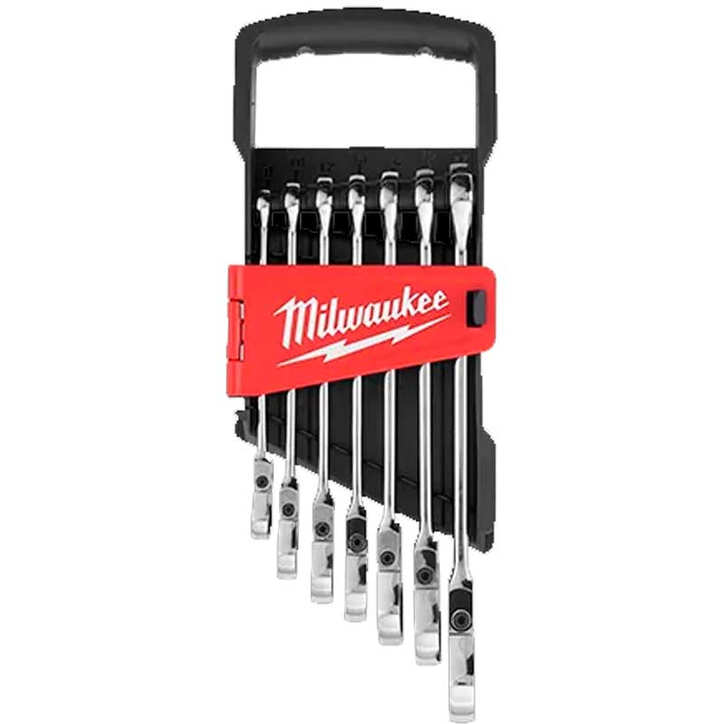 Llave comb. c/crique articulada 7pc mm Milwaukee (48-22-9529)