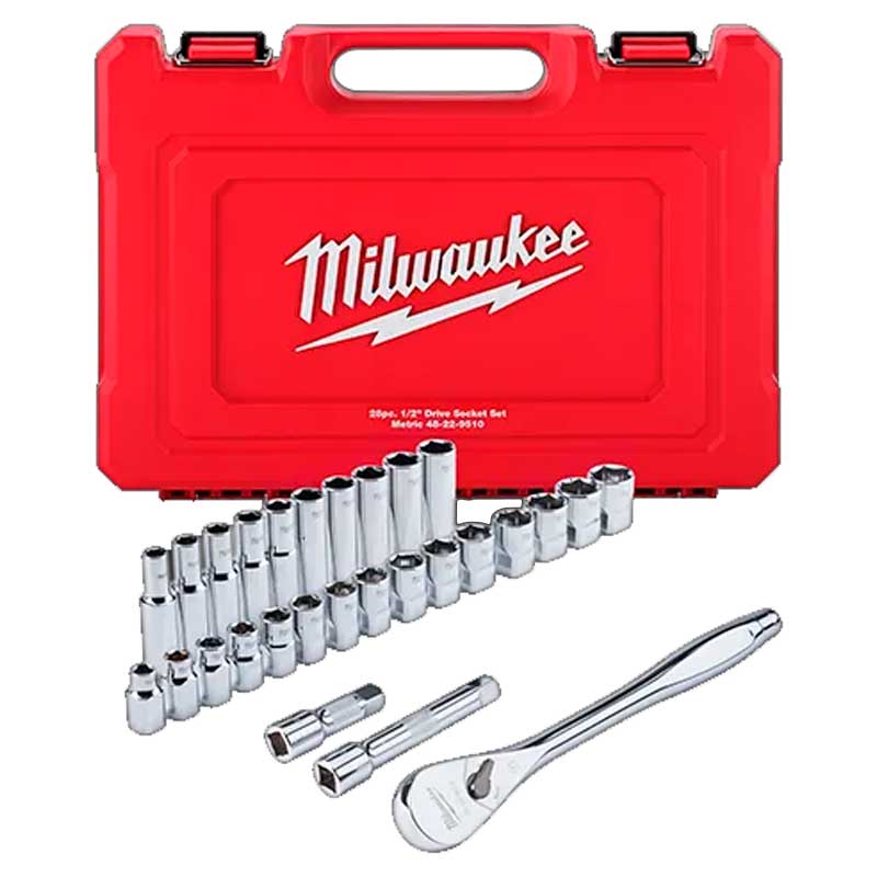 Juego bocallave enc 1/2 métrico 28pc Milwaukee (48-22-9510)