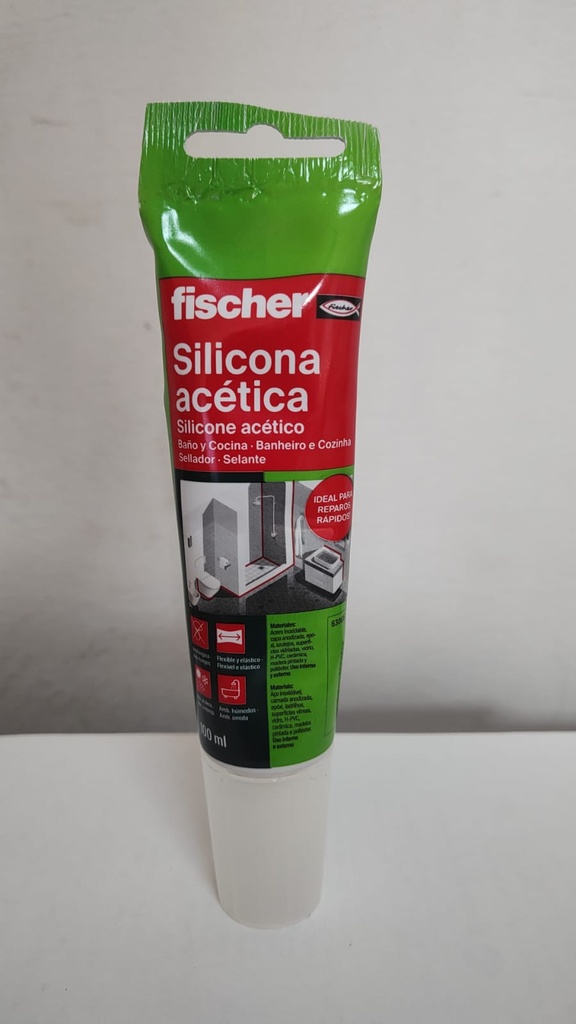 Pomo Silicona acetica Trasnp 100 ml fischer 
