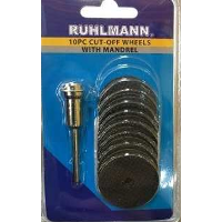 Kit 10 discos de corte y eje para minitorno ruhlmann (ru8500)