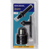 Mandril 13 mm + llave + adaptador sds ruhlmann (ru8562)