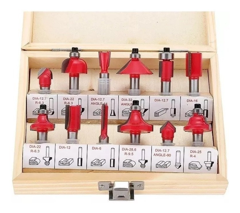 Juego de fresas para router 12 piezas ruhlmann (001219)