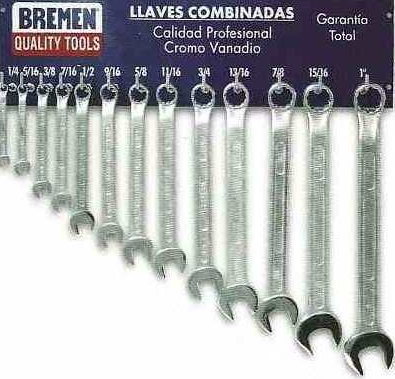[1BRJGOLLP] Juego llaves combinadas 1/4 a 1" "bremen" 6384