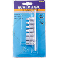 [1RLJUEBT14RL7] Juego bocallaves 1/4" torx hembra 7 piezas ruhlmann (2041)