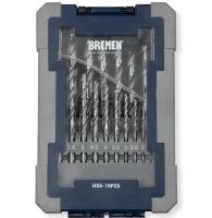 [1HRJUEM110B] Juego de mechas hss acero rapido 19 piezas bremen® (7884)