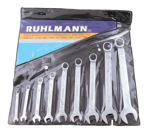 [1RLJGOCOMB4101] Juego de llaves combinadas 9 piezas mm ruhlmann (ru5101)