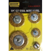 [2CECEPTALKIT5DEP] Cepillo para taladro kit 5 unidades davidson dep