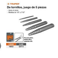 [1HRJEXT23] Juego machos extractor de tornillos ext-05 truper (14512)
