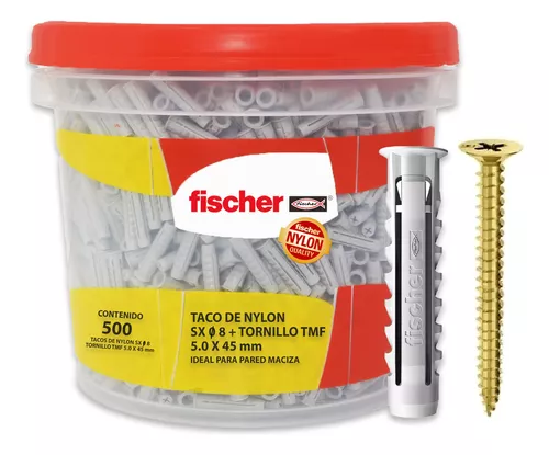 [TCSX8BTT] Balde kit tacos fischer sx 8 + fix 5x45 balde 500u oferta