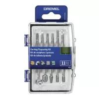 [1DRKIT11D] Kit 11 pcs para tallar y grabar dremel (729)