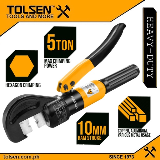 Pinza crimpeadora HIDRAULICA p terminales industrial tolsen (43110)