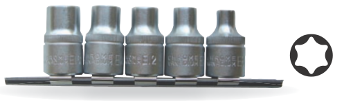 [1BRJGOTUBOT] Juego bocallaves torx hembra enc 1/2" 5 piezas 8-16 bremen (3373)